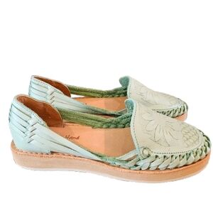 Latins Hand Huaraches Leather Sandals Loafers Women Size 8 Weaved Floral…
